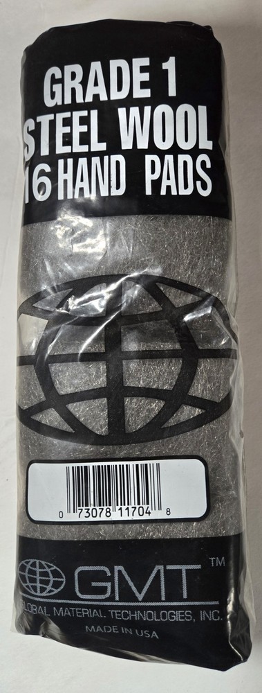 GMT 117004 Steel Wool Hand Pads Grade 1 (Medium) – 2 packs of 16 pads each