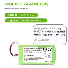 Rdsjk 3400Mah Rvbat850 Battery Replacement For Shark Ion Rv1001Ae R75 R85 R850