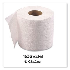 GEN Small Roll Bath Tissue, 1-Ply, White, 1,500 Sheets/roll, 60 Rolls/carton New