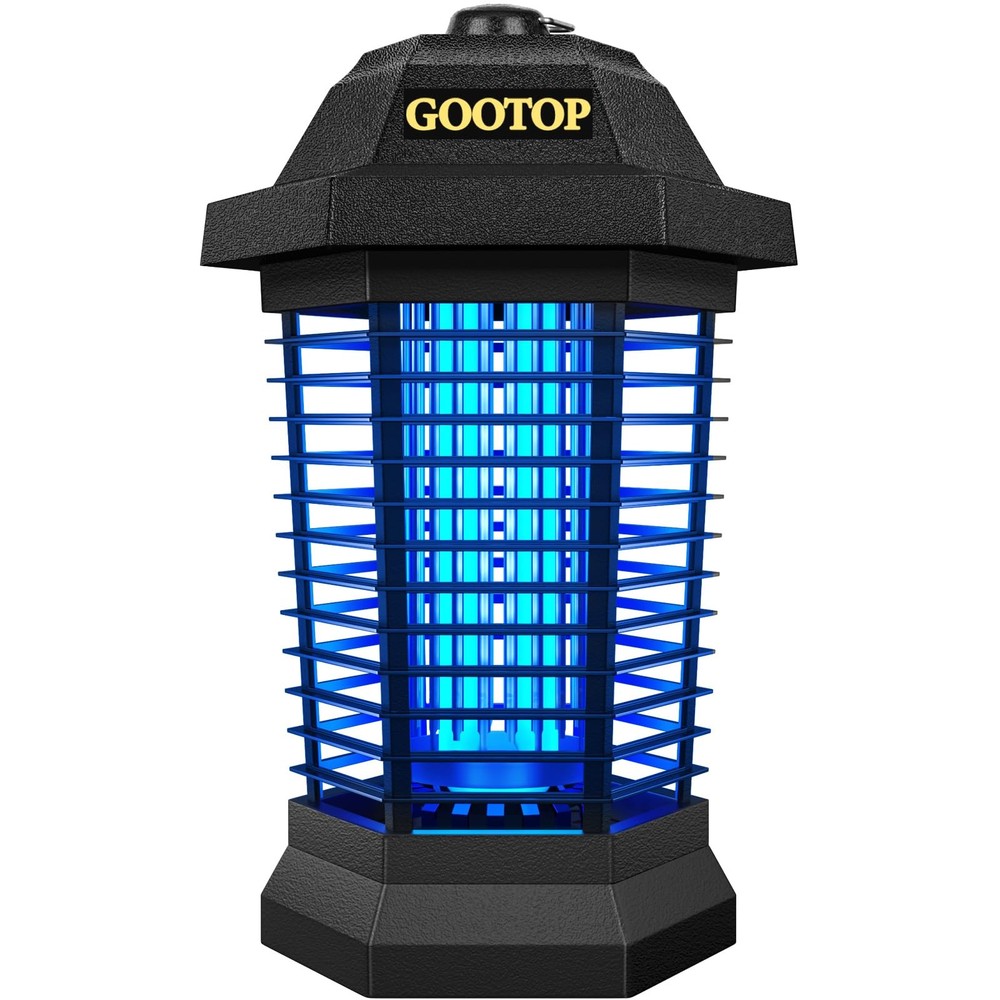 GOOTOP Bug Zapper Outdoor, Mosquito Zapper, 3 Prong Plug in Large, BLACK