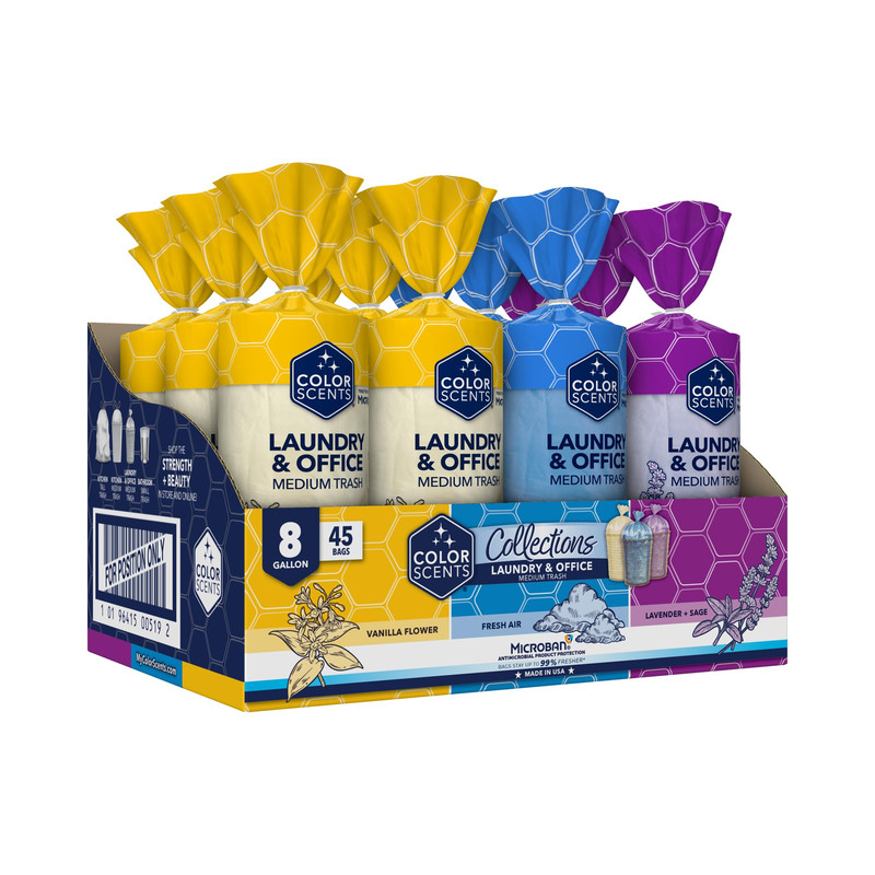 Color Scents 8 Gallon Medium Trash Bags Scented Garbage Bags For Laundry Office