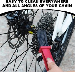2-Piece Universal Bike or Motorcycle Chain Washer Brush Set, Color: Red+black