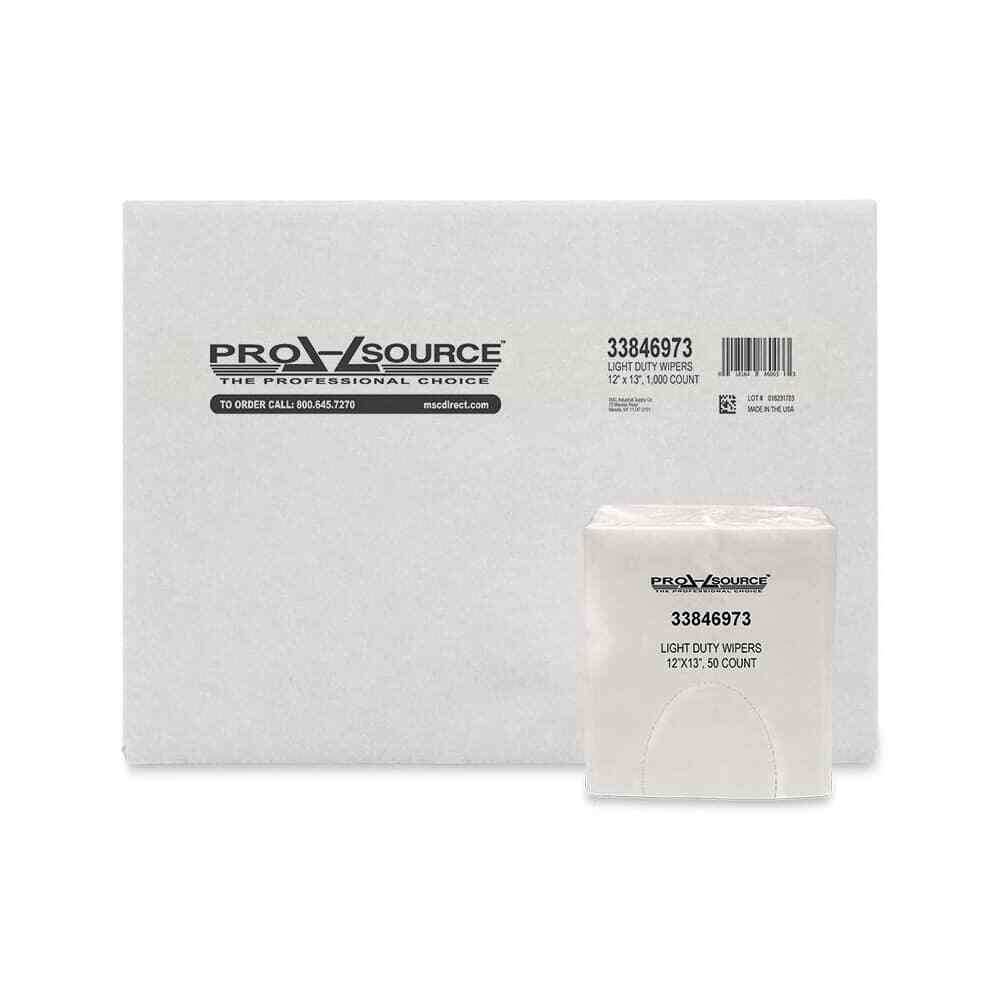 PRO SOURCE Light-Duty Bonded Cellulose Dry Wipes: 20 Packs; 1,000 Wipes total