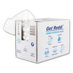 Inteplast Group Get Reddi Bread Bag, 5 x 4-1/2 x 18, 0.75 Mil, Large Cap., Clear