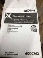 Ecolab Disinfectant – Surface Disinfectant Cleaner Bactericidal Pump 32 oz (6ct)