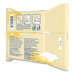 Johnson & Johnson Wipes, 1-Ply, Nonwoven Fiber, 7.3×7.5, Unscented, 25 Wipes/PK