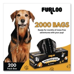 Furloo FLO210 8″ x 13″ Dog Waste Station Refill Bags – Black (2000/CT) New