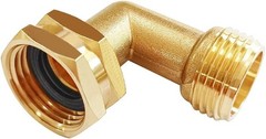 Brass 3/4″ GHT Threaded 90°Elbow Swivel Garden Hose Connector 90°, Hex 90°