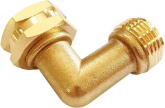 Brass 3/4″ GHT Threaded 90°Elbow Swivel Garden Hose Connector 90°, Hex 90°