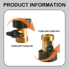 Xiny Tool Garden Hose Shut Off Valve, 2 Pack 3/4 Inch 2 Pack, Gold, Black