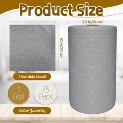 OJYUDD 75 Pack Microfiber Cleaning Cloth Roll,Reusable 10 X 10 Inches, Grey