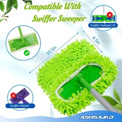 Ashsajkd 4Pcs for Swiffer Reusable Dry Sweeping Cloths Microfiber Wet Mop…