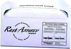 20 packs of 250 Impact Rest Assured Toilet Seat Covers, 100% Recycled, White NEW