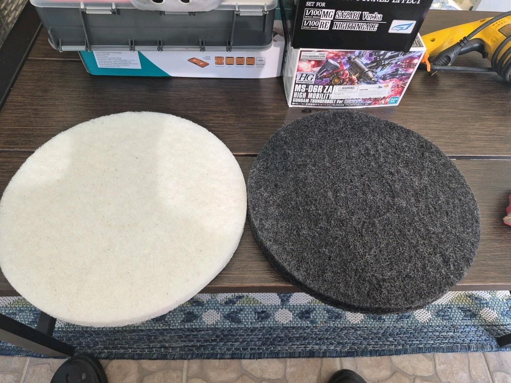 Two 12” Floor Polishing Pads -white & Black One Each