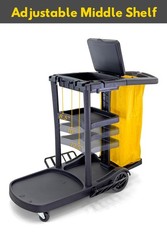 Housekeeping cart Janitorial cart with Cover and Vinyl Bag,L 52″ x W 22″ x H 40″