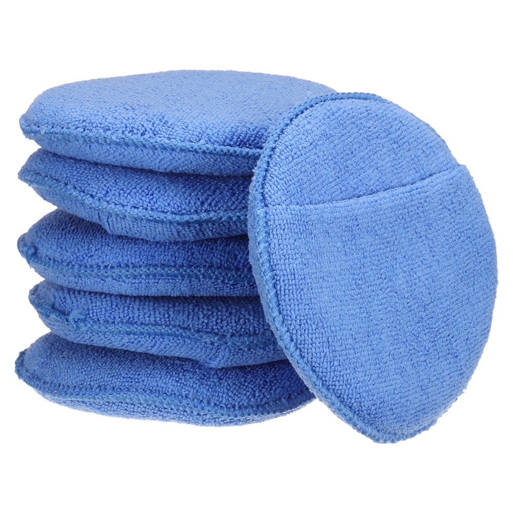 6pcs Microfiber Car Wash Sponge 6″x6″ Non-Scratch Foam Applicator Pads Blue