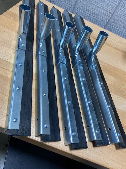 Squeegee 24″ Industrial Galvanized Steel with Rubber Blade LOT of 5