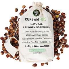 Cure Wid Pure Cure Pure Organic Soap Nuts Deseeded 1Lb/450G 1 Wash Bag Approx