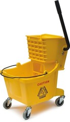 NEW 26 Quart Mop Bucket Side Press Wringer Casters 18.5 x 16.5 x 23 Yellow