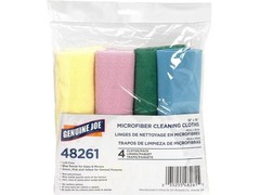 Genuine Joe 4 Pack Assorted Microfiber Cleaning Cloths