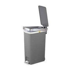 10.5 Gallon Kitchen Step Trash Can, Plastic Slim Kitchen Step Trash Can, Gray