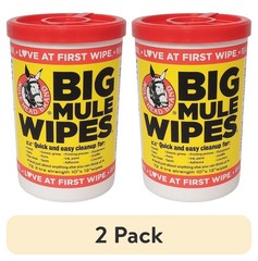 (2 pack) Mule Head Brand Big Mule Wipes 10″x12″ Heavy Duty Cleaning Wipe,72Count