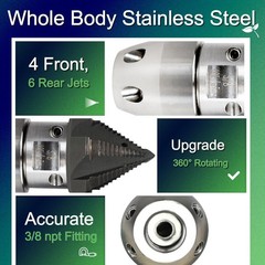 ZZHANFF 3/8 npt Sewer Jetter Nozzle for 2900 PSI, 40 3.5 inches, silvery
