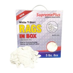 New White Knit T-Shirt Rags – 5 lbs. Compressed Box Multipurpose Cleaning Cloths