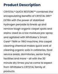 NEW Whittaker Crystal Quick Response, 12 oz. (06 PK) Extraction Carpet Cleaner.