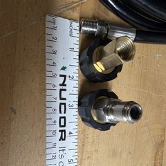 4000 PSI Pressure Washer Hose 3/8 in 100 ft Max 140F w/ Fittings Adapters