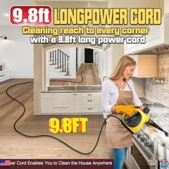 Powerful Handheld Steam Cleaner – Multi-Surface Steamer with 12 Accessories,