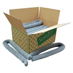 Sustayn By Spilfyter G-30 Sorbent Sock, 17 Gal, 3 In X 48 In, Universal, Gray,