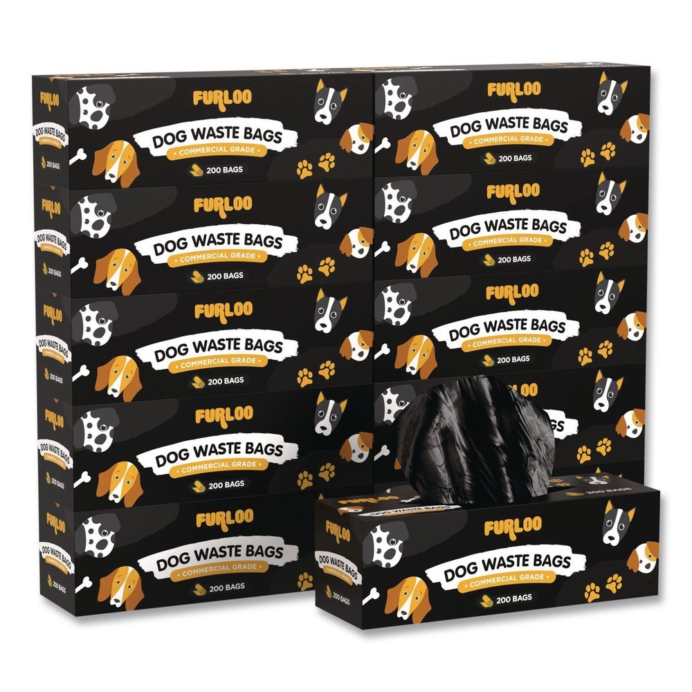 Furloo FLO210 8″ x 13″ Dog Waste Station Refill Bags – Black (2000/CT) New