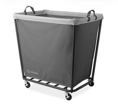 OPEN BOX – Commercial X-Large Rolling Canvas Bin Laundry Hamper on Wheels, Gray