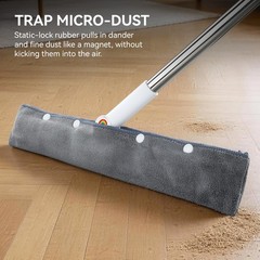 Muee Squeegee Broom For Floor 62 Long Handle Rubber Broom For Pet Hair Removal