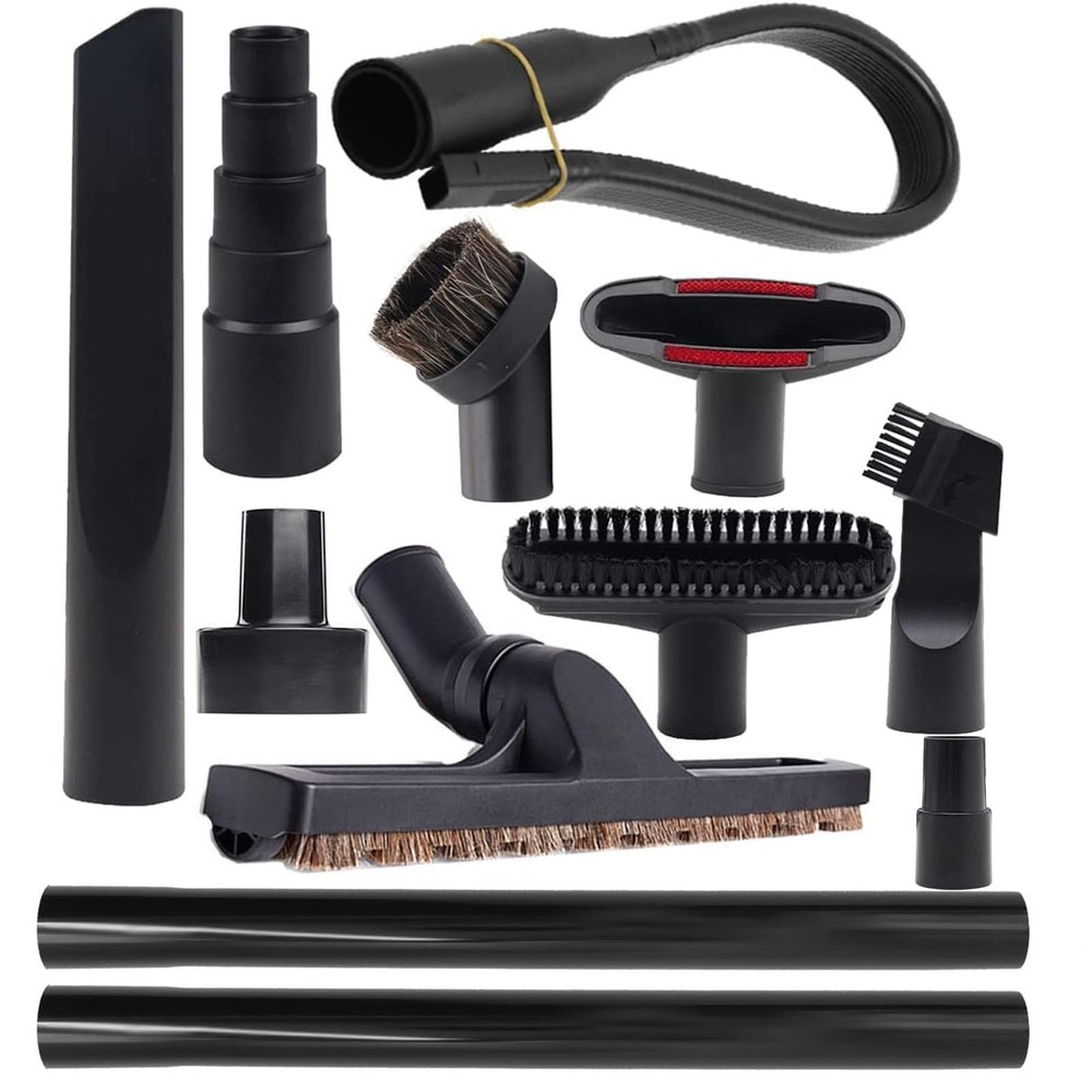 12 Pcs Vacuum Attachments Kit, Universal 2 1/2″ 1 7/8″ 1 3/8″ 12 Pack, Black