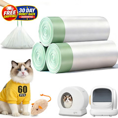 60 Count Self-Cleaning Cat Litter Box Liners Bags 60 (Pack of 1), White