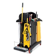 Rubbermaid Commercial 9T7500BK High-Security Healthcare Cleaning Cart – BLK New