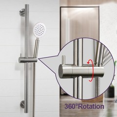 Wall Mount Bathroom Shower Slide Bar with Adjustable Hand Shower Ho… Fast Ship