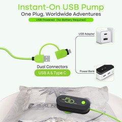 Vacbird Vacuum Bags for Travel with USB Pump, 12 Pack Carry-on Size Green