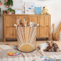 Boho Laundry Basket, Mid Century Modern Boho Neutral Sun Sunshine Waterproof