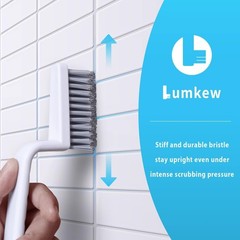 Lumkew Grout Brush Cleaning,Hard Bristle Cleaner for Tile 4 pcs, Black