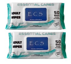 Wet Wipes with Aloe, Lanolin and Vitamin E, Alcohol Free 9″x13″ 50ct/pk (2Packs)