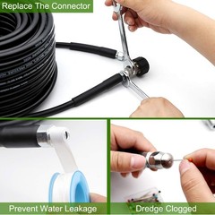 Sewer Jetter Kit 50FT for Pressure Washer, 5800PSI Drain 50 Feet, Black