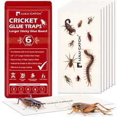 LULUCATCH Cricket Insect Glue Traps – 6 Pack Bug Cockroach 6 Pack, White