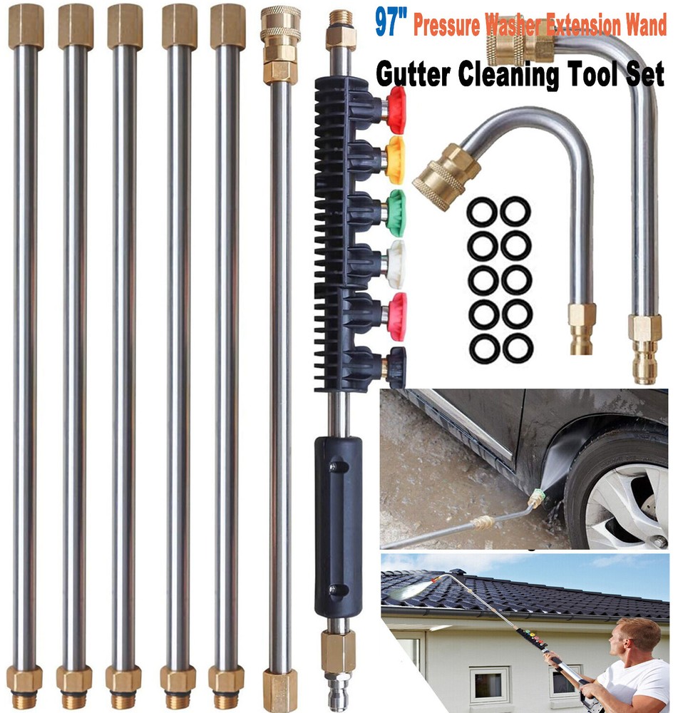 4000PSI High Pressure Washer Extension Wand Replace Lance Gutter Cleaner Nozzle