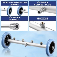 RIDGE WASHER Pressure Washer Undercarriage 16 Inch+Foam Cannon, Silver