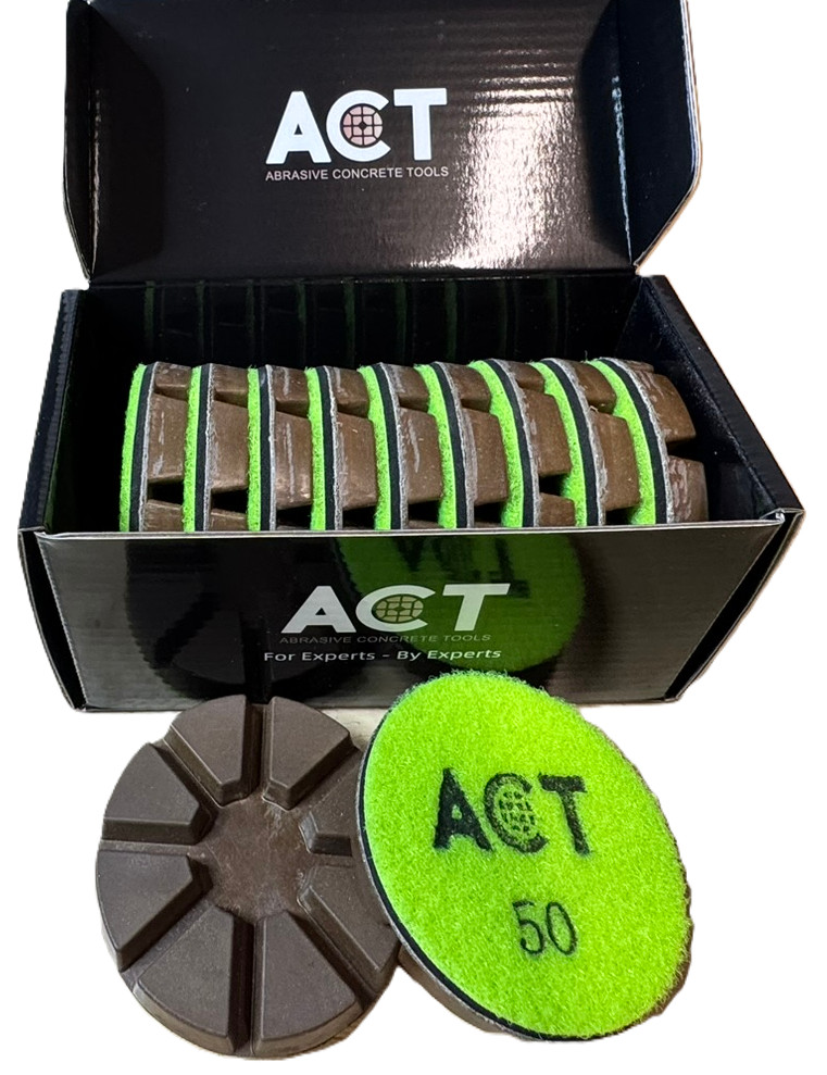 3″ 50 Grit Semi-Metal Diamond Polishing Pads – Concrete (Set-12)