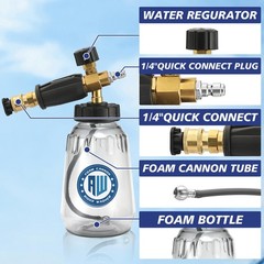 RIDGE WASHER Pressure Washer Undercarriage 16 Inch+Foam Cannon, Silver