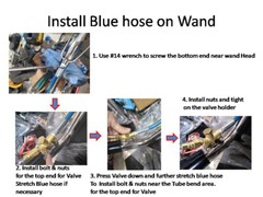 Replacement 14in Length Blue Hose Only for Stair 10″W Dual Jet Carpet Clean Wand